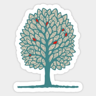 Psychedelic Folk Autumn Tree Sticker